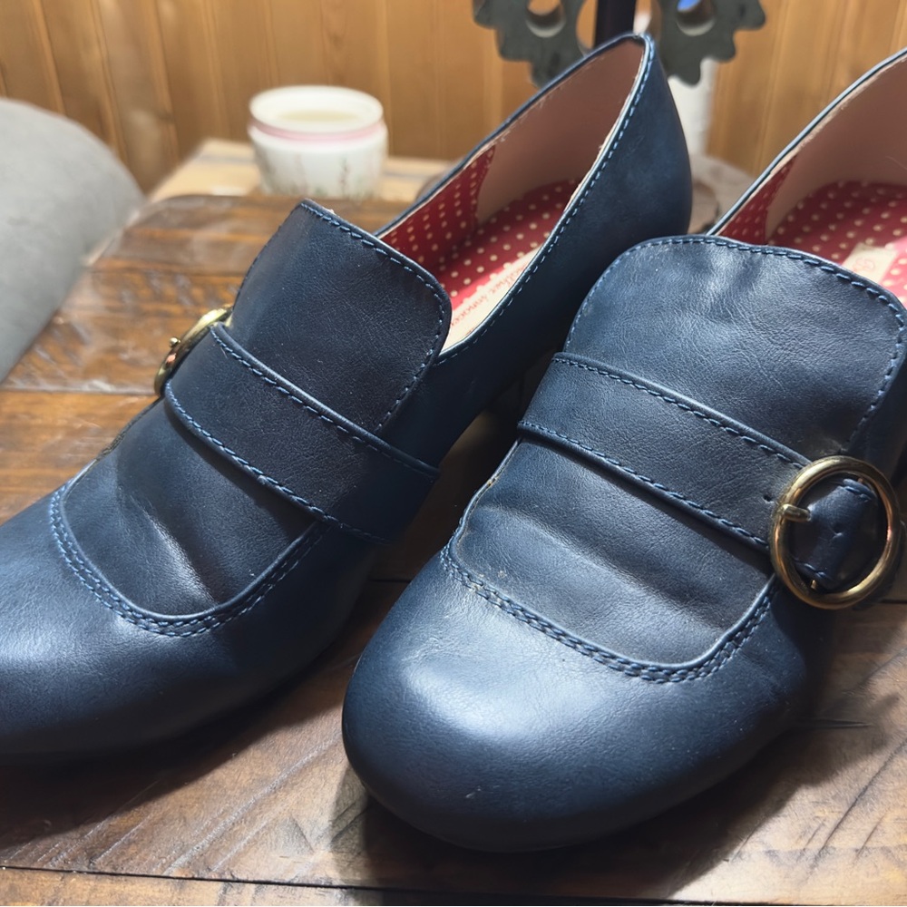 Chic Navy Women's Loafers with Buckle Detail - Picture 4 of 4
